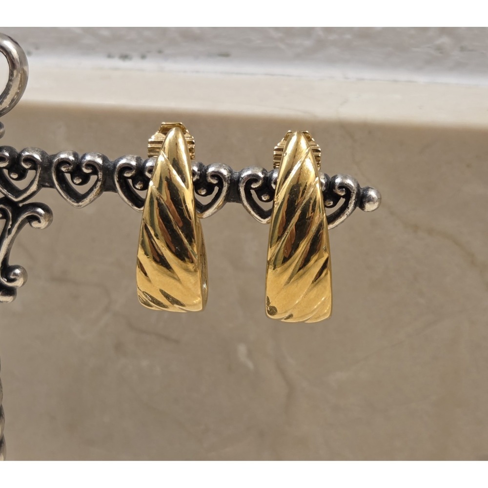 Vintage‎ Monet 1990s Gold-tone Oval Hoop Earrings